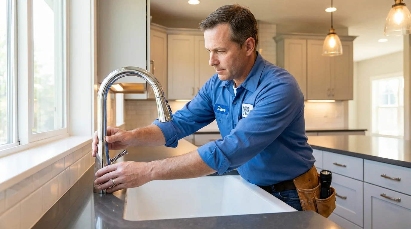 Kitchen faucet installation by Johns Plumbing LLC in Saint Bonaventure